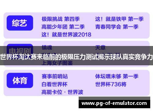 世界杯淘汰赛来临前的极限压力测试揭示球队真实竞争力